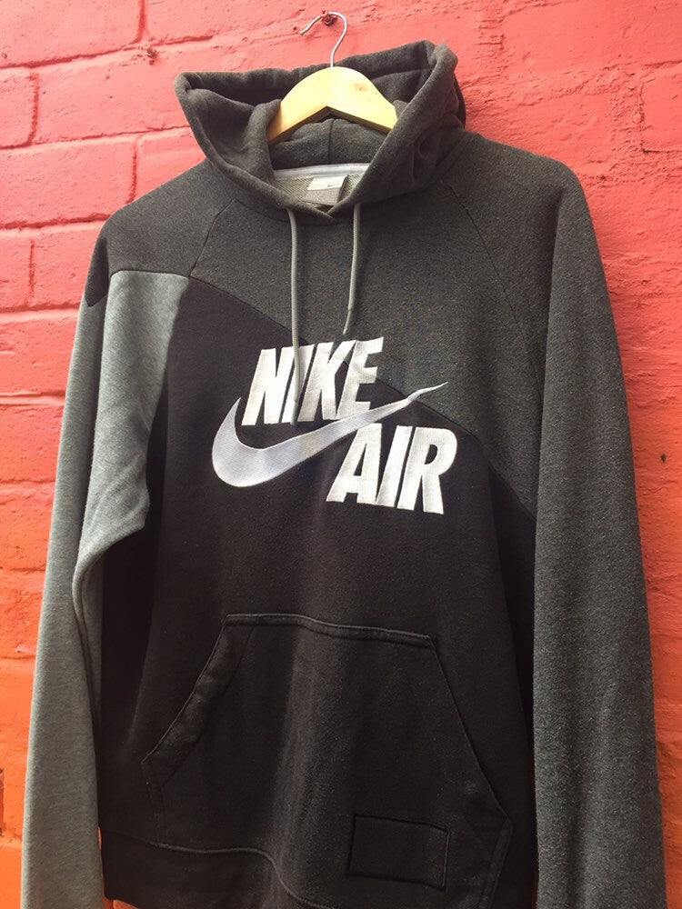 Vintage 00s old school Nike Air spell out grey hoodie size small