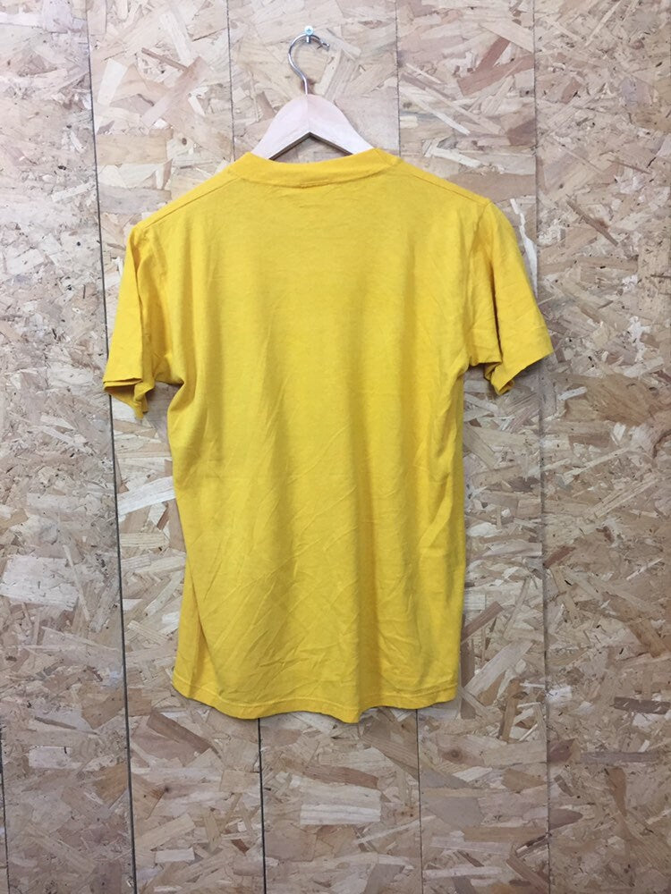 Vintage 80s USA religious quote quirky psalms 100 yellow t-shirt size medium