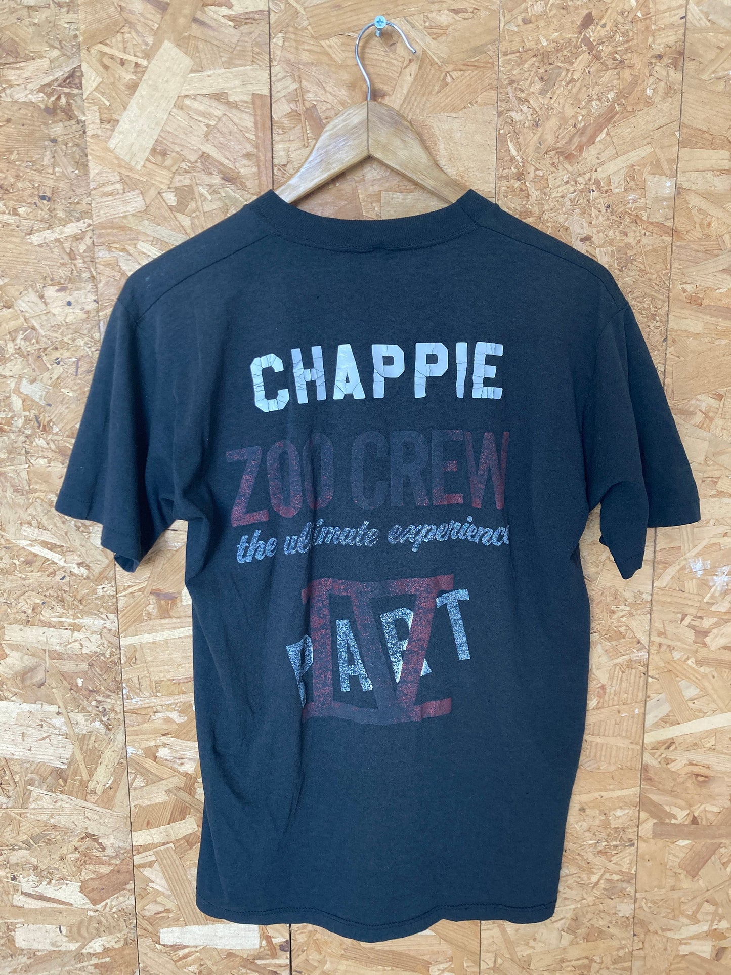 Vintage 80s Zoo Crew staff member CHAPPIE distressed USA black souvenir single stitch t-shirt size large