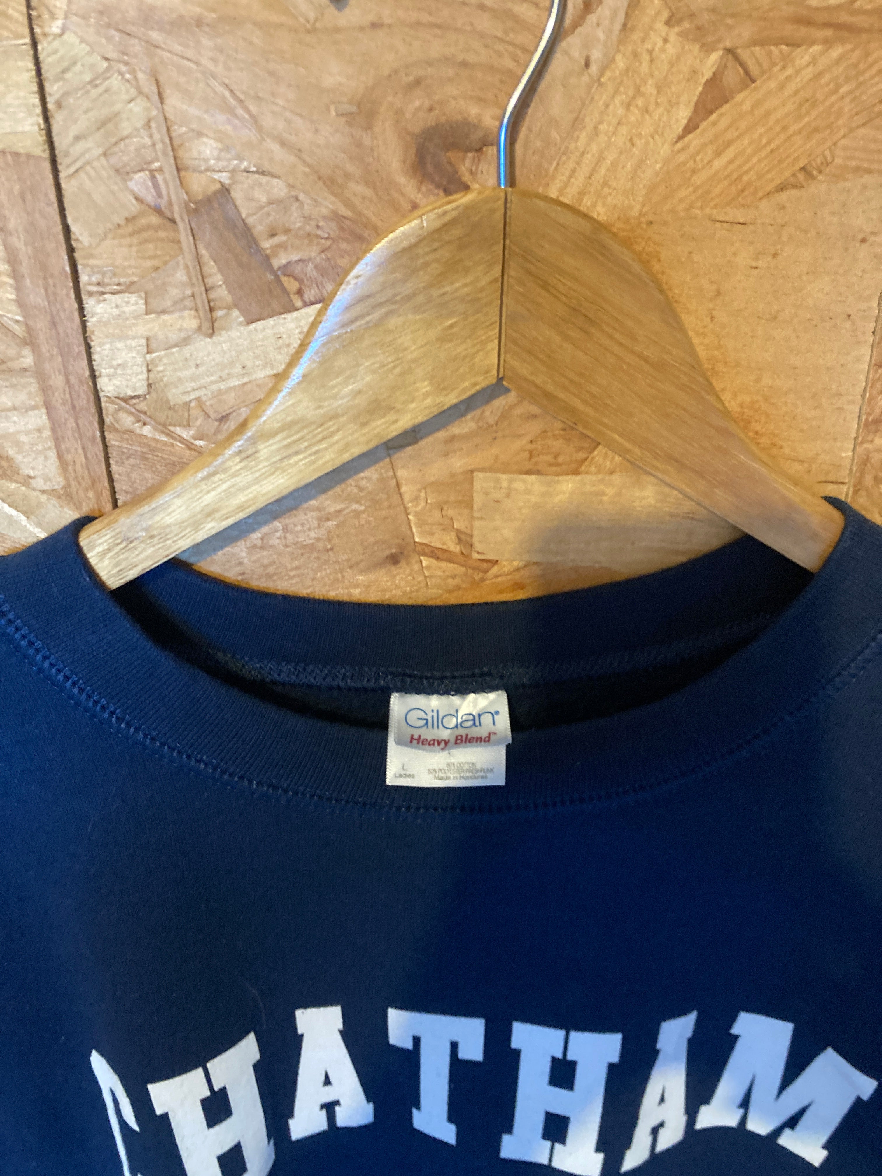 Vintage Y2K black CHATHAM  USA college crew neck sweater size large