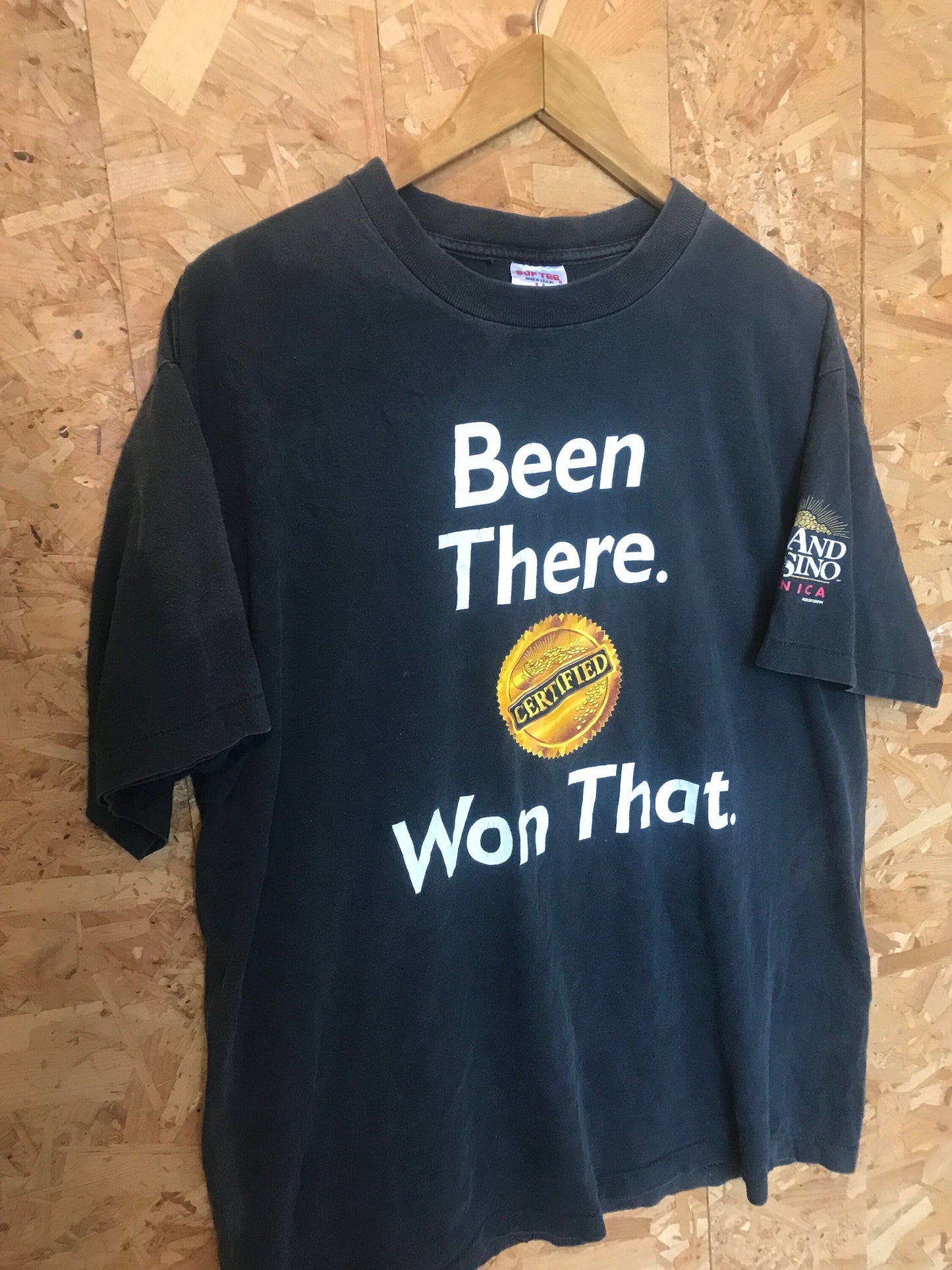 Vintage 90s Been There Won That Tunica Mississipi Grand Casino USA black distressed souvenir t-shirt