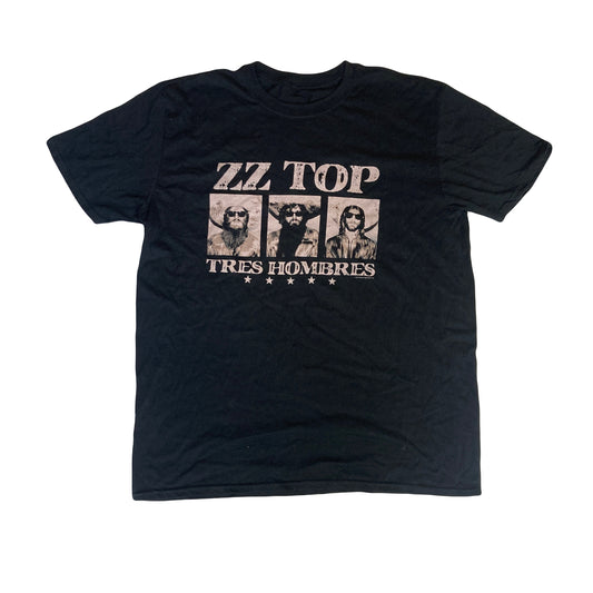 Vintage 00s ZZ Top Tres Hombres black rock band t-shirt size XL