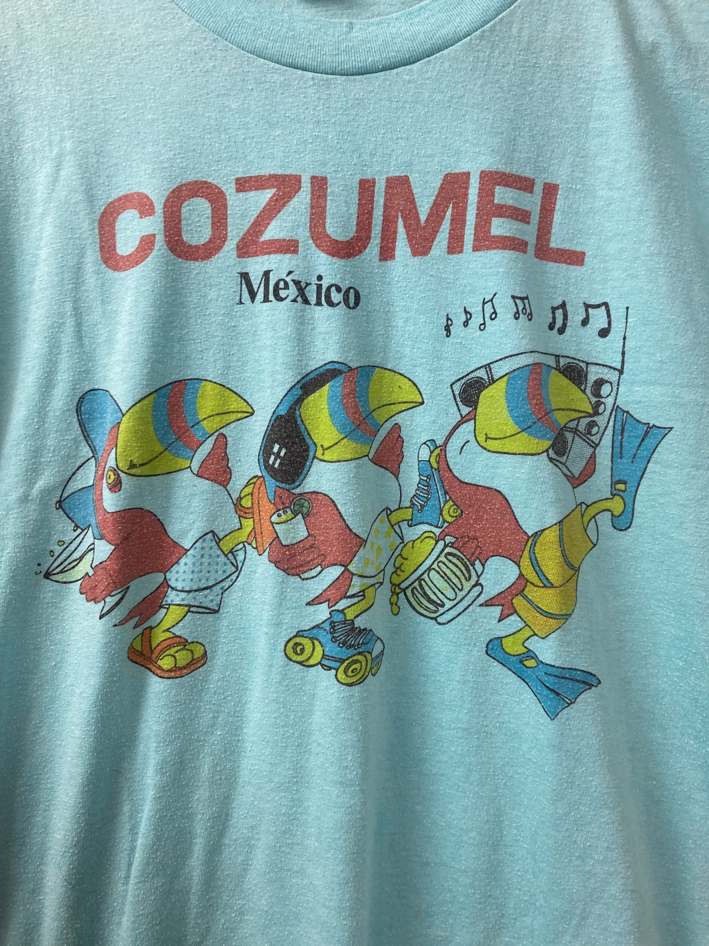 Vintage 80s Cozumel Mexico blue single stitch souvenir t-shirt size large