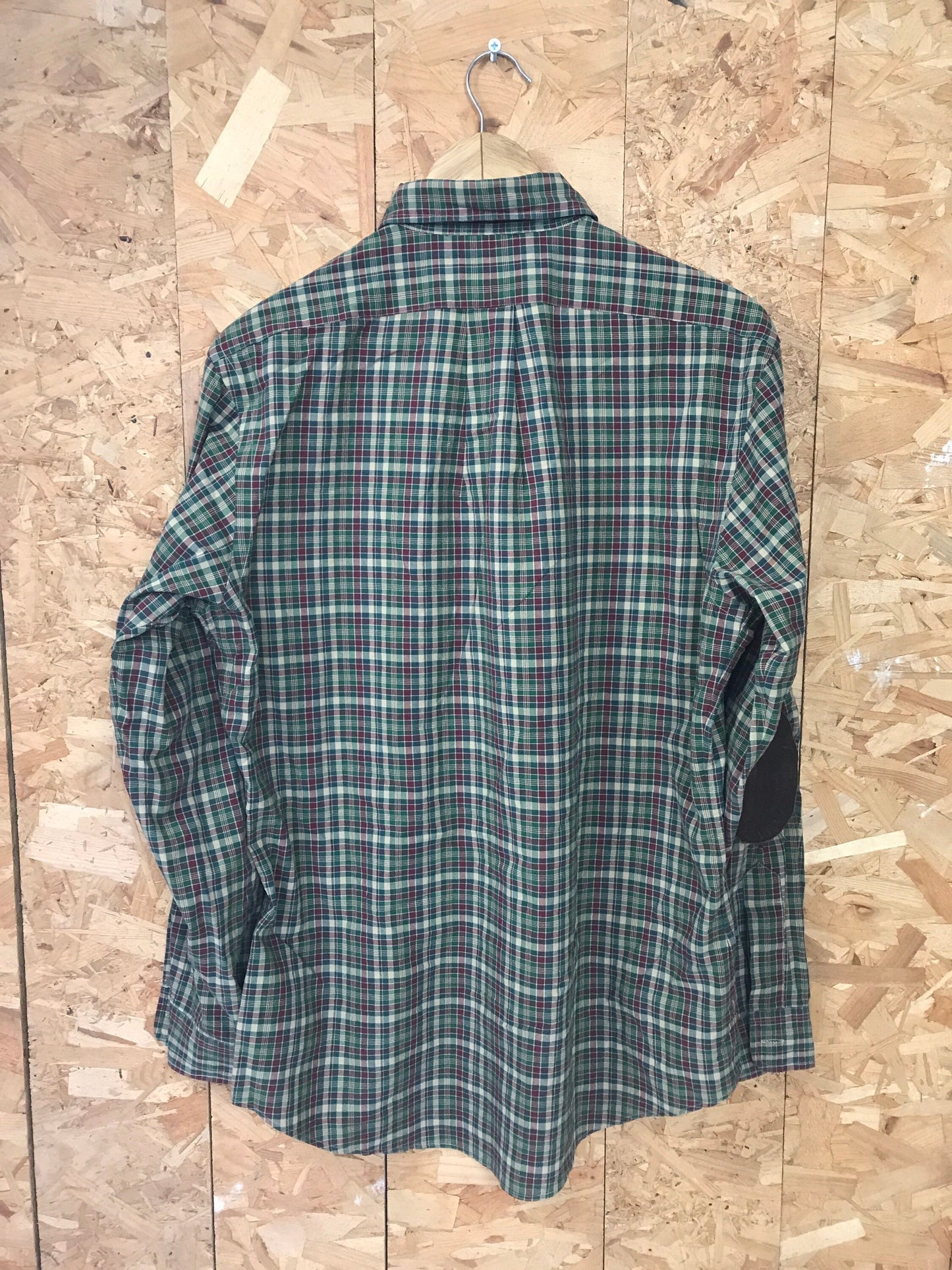 Vintage Y2K Ralph Lauren mens vintage brown and green check shirt with elbow patches size medium