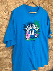 Vintage Y2K Rainforest Cafe Orlando USA souvenir blue t shirt size XL