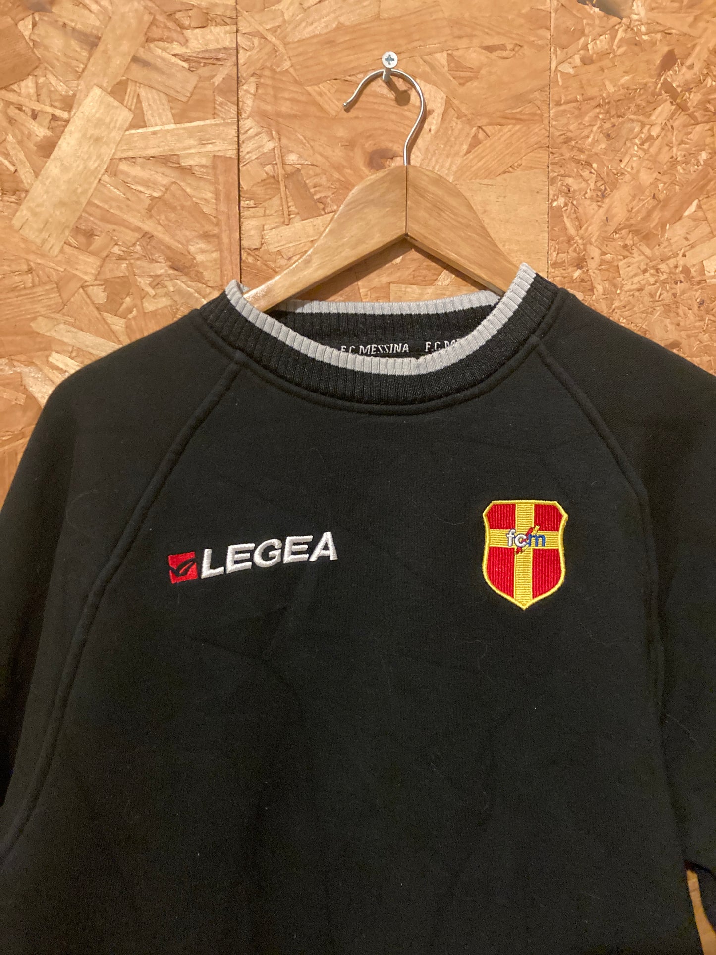 Vintage Y2K FC Messina black crew neck sweater size large by Legea