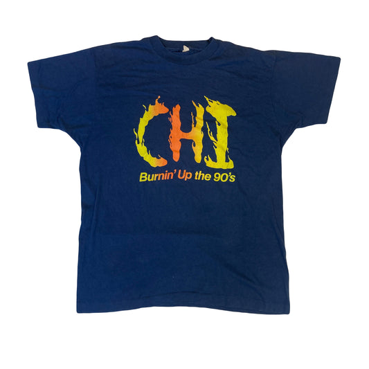 Vintage 90s CHI burning up the 90’s souvenir navy blue t-shirt size XL by screen stars