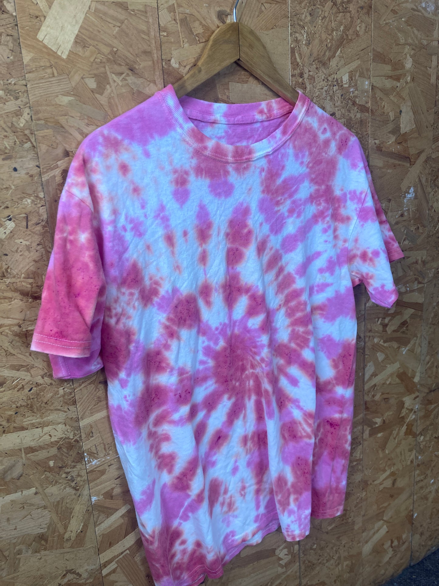 Vintage psych candy pink acid wash tye-die t-shirt size medium