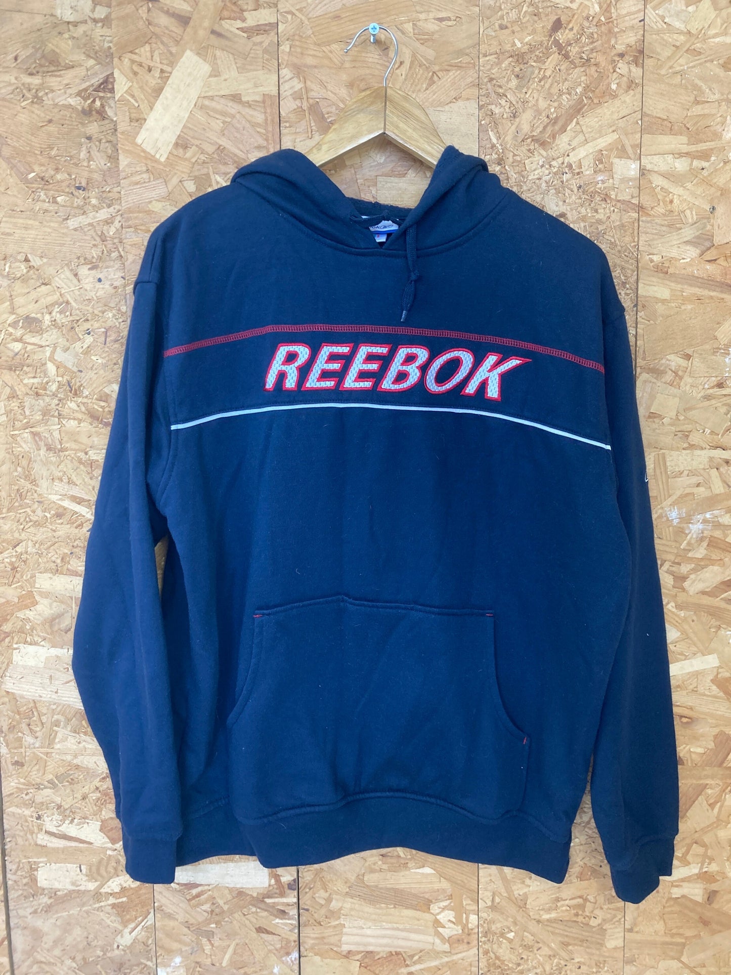 Vintage Y2K Reebok navy blue red spell out  hoodie size medium