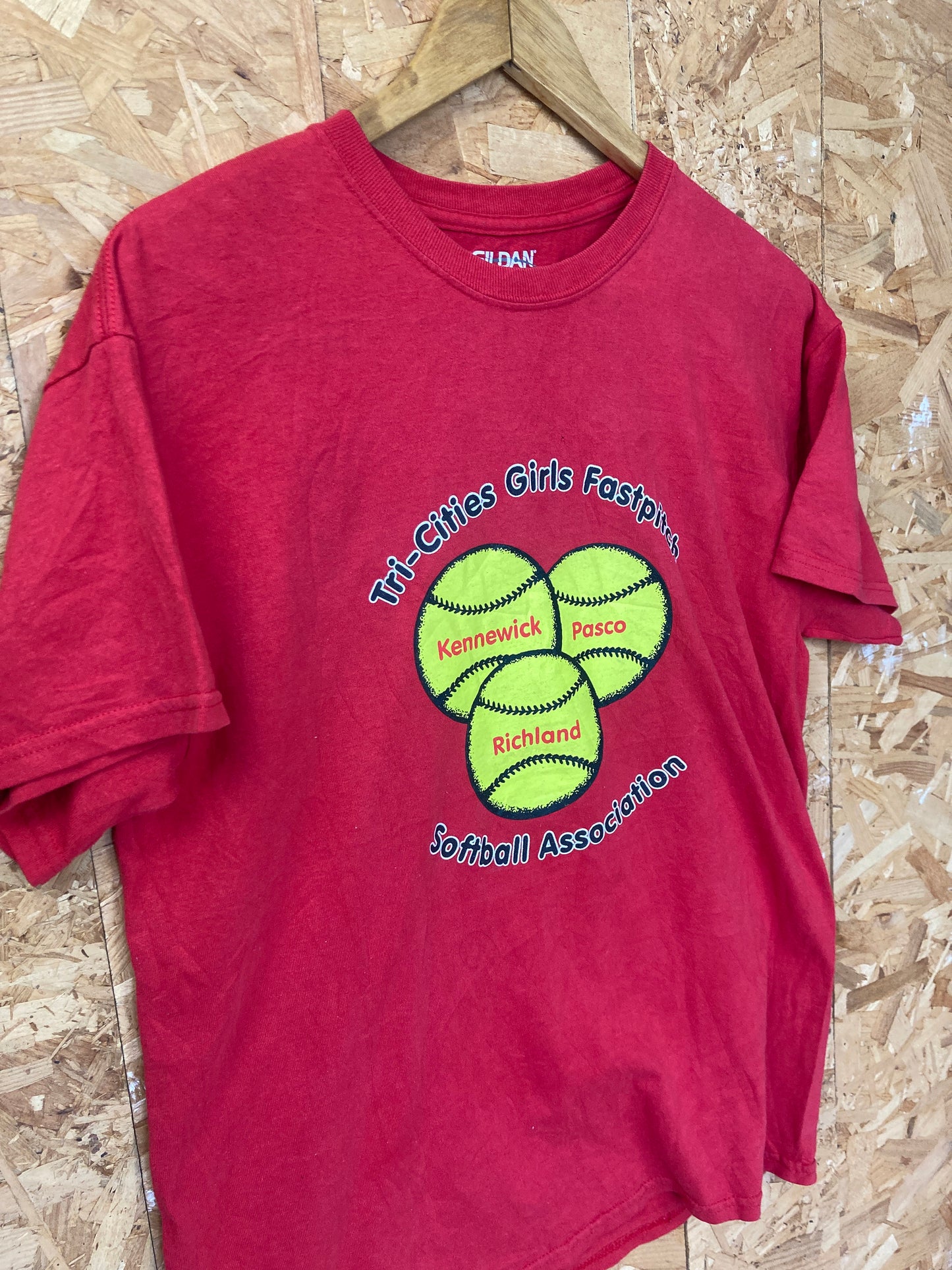 Vintage 90s 'Dairy Queen #14'  Tri-City Girls Fastpitch Softball Association souvenir quirky t-shirt size medium