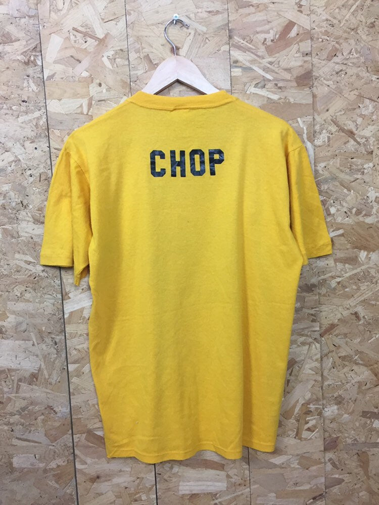 Vintage USA quirky high school Ed-Co Marching Band ‘Chop’ USA yellow t shirt size large