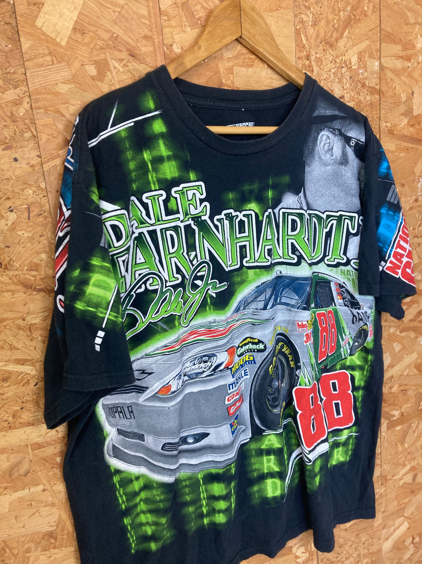 Vintage 90 NASCAR Dale Earnhardt Jr souvenir all over print t-shirt size XL