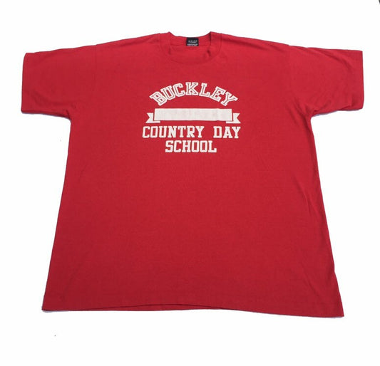 Vintage 90s Buckley Country Day School USA red t-shirt size XL