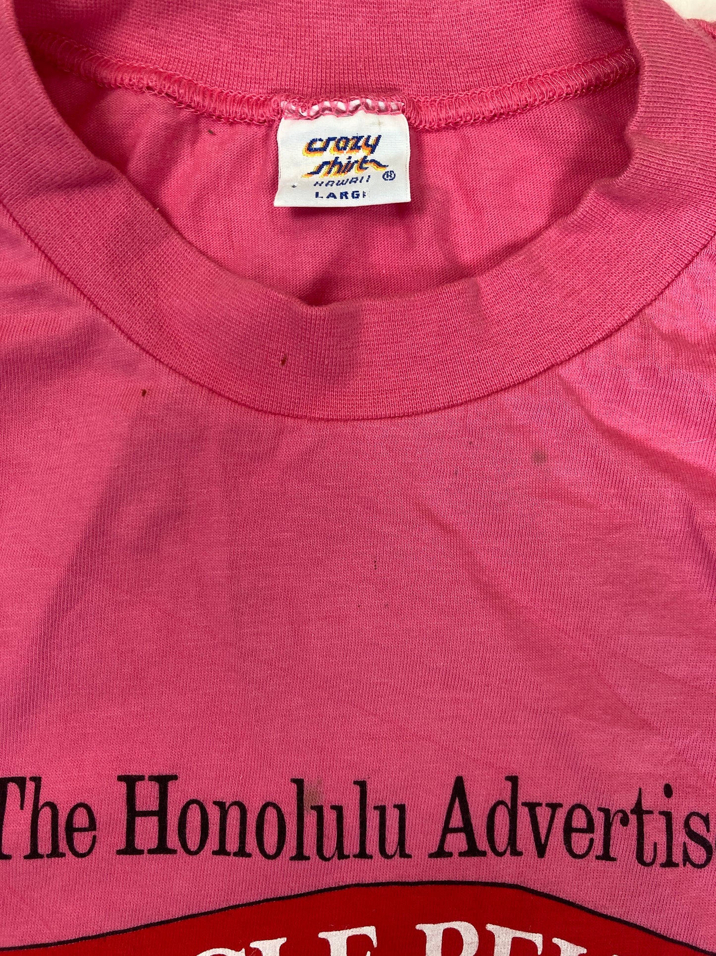 Vintage 90s USA Honolulu Jingle Bell Fun Run souvenir pink t-shirt size large