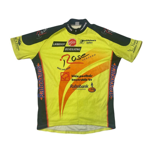 Vintage 00s Dutch Vuelta Italia Tour de France style cycle jersey neon yellow size XL