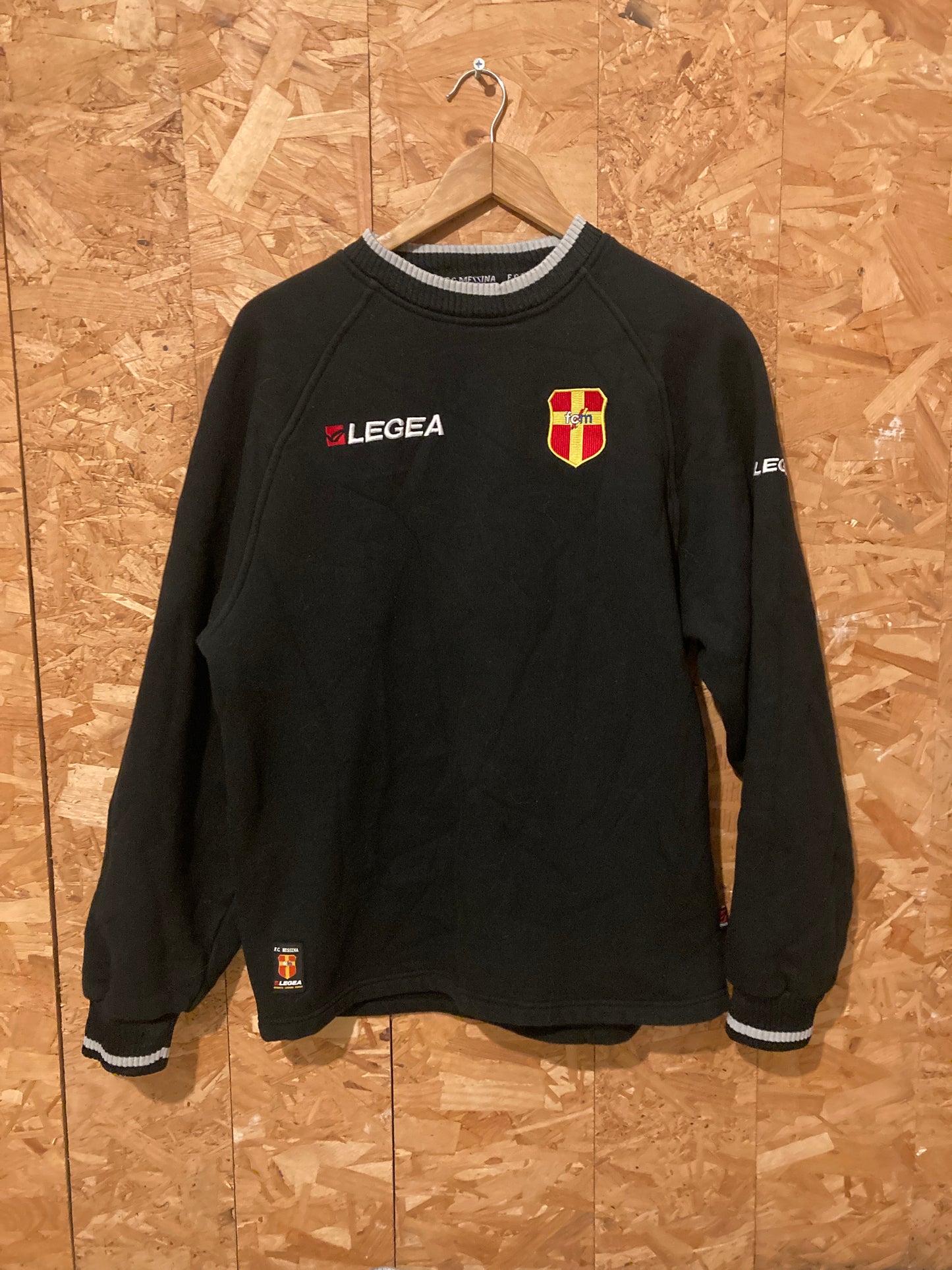 Vintage Y2K FC Messina black crew neck sweater size large by Legea