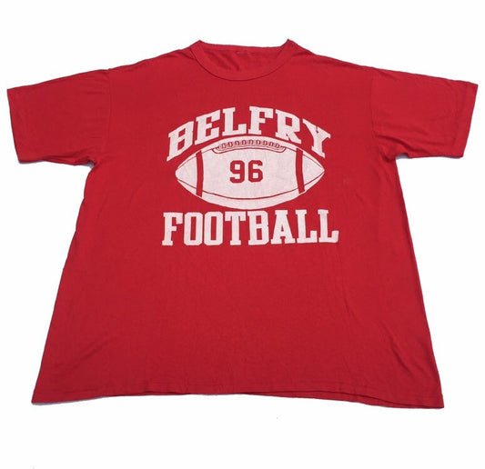 Vintage 90s Belfry Football Angry Red Enough Said 96’ University USA red t-shirt size large