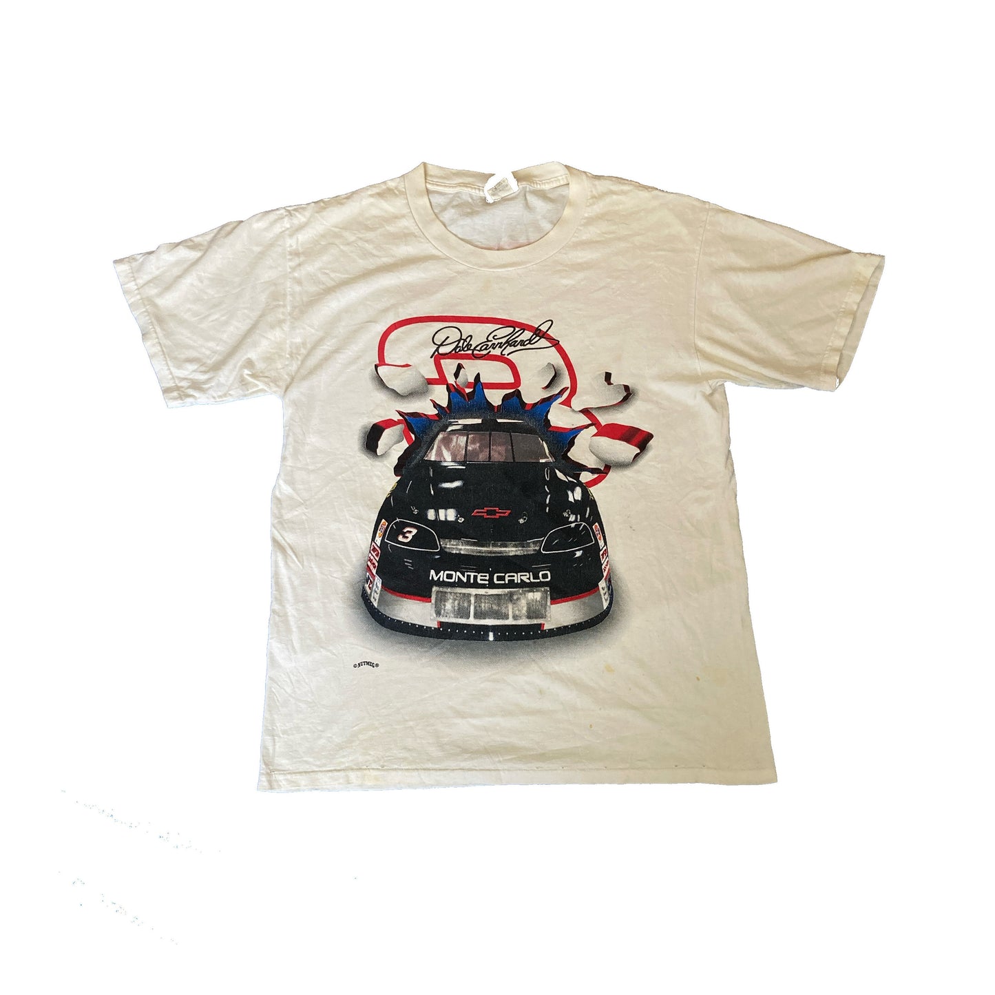 Vintage Y2K white NASCAR Dale Earnhardt t shirt size large by nutmeg thrashed grade B