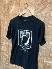 Vintage 90s MIA POW missing in action prisoners of war memorial USA black souvenir t-shirt size medium
