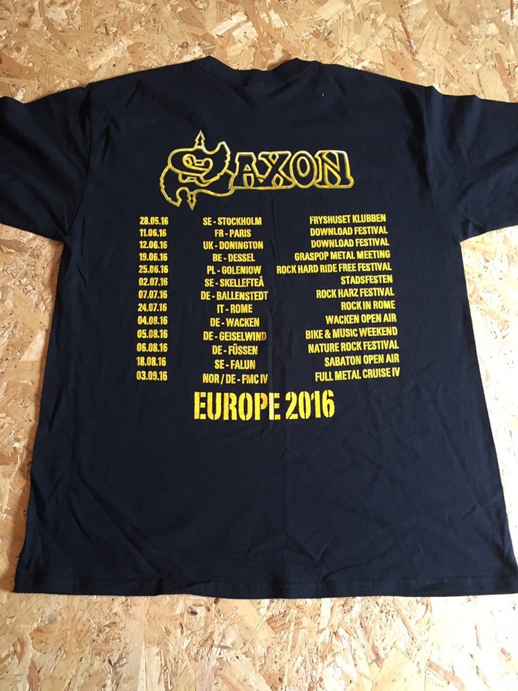 Saxon heavy metal band European tour 2016 t-shirt size large