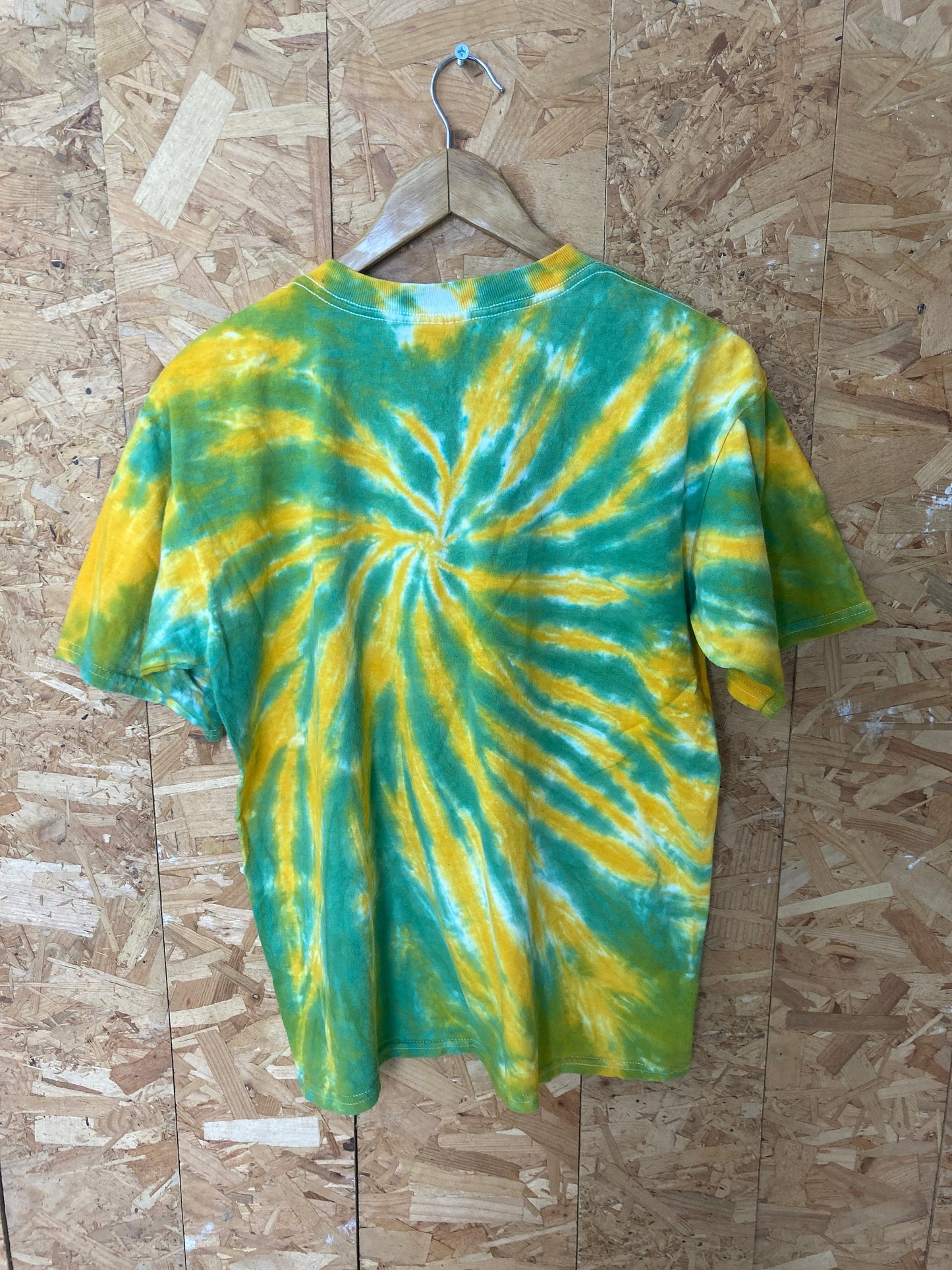 Vintage 90s Brett Favre Green Bay Packers MVP 96&#39; green yellow tie dye souvenir festival t-shirt size medium