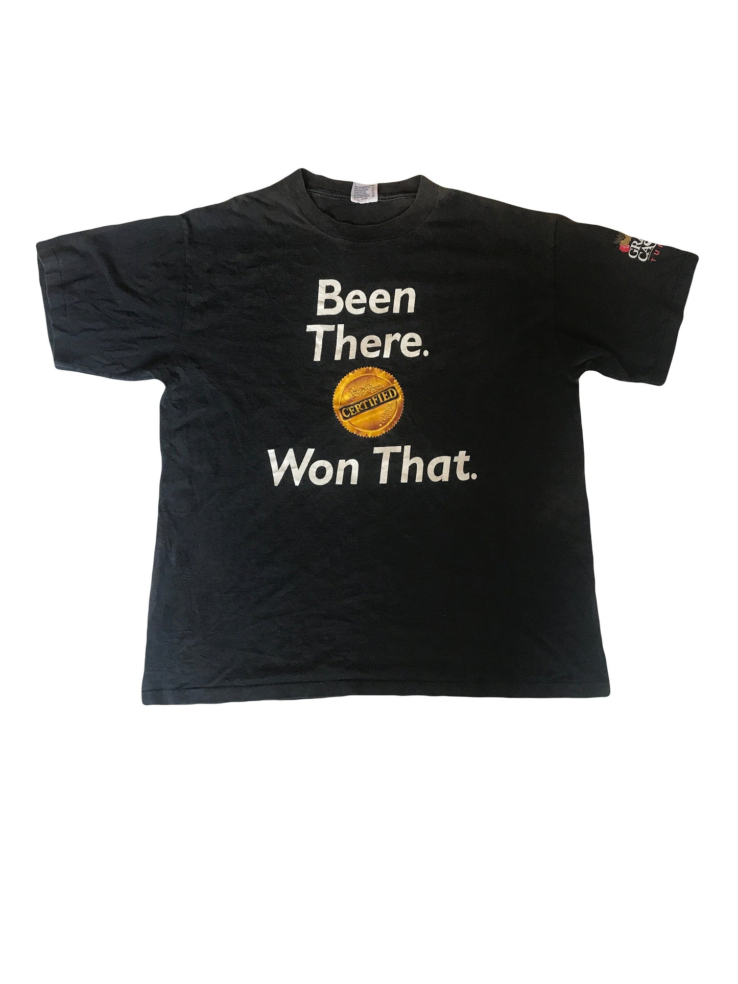 Vintage 90s Been There Won That Tunica Mississipi Grand Casino USA black distressed souvenir t-shirt