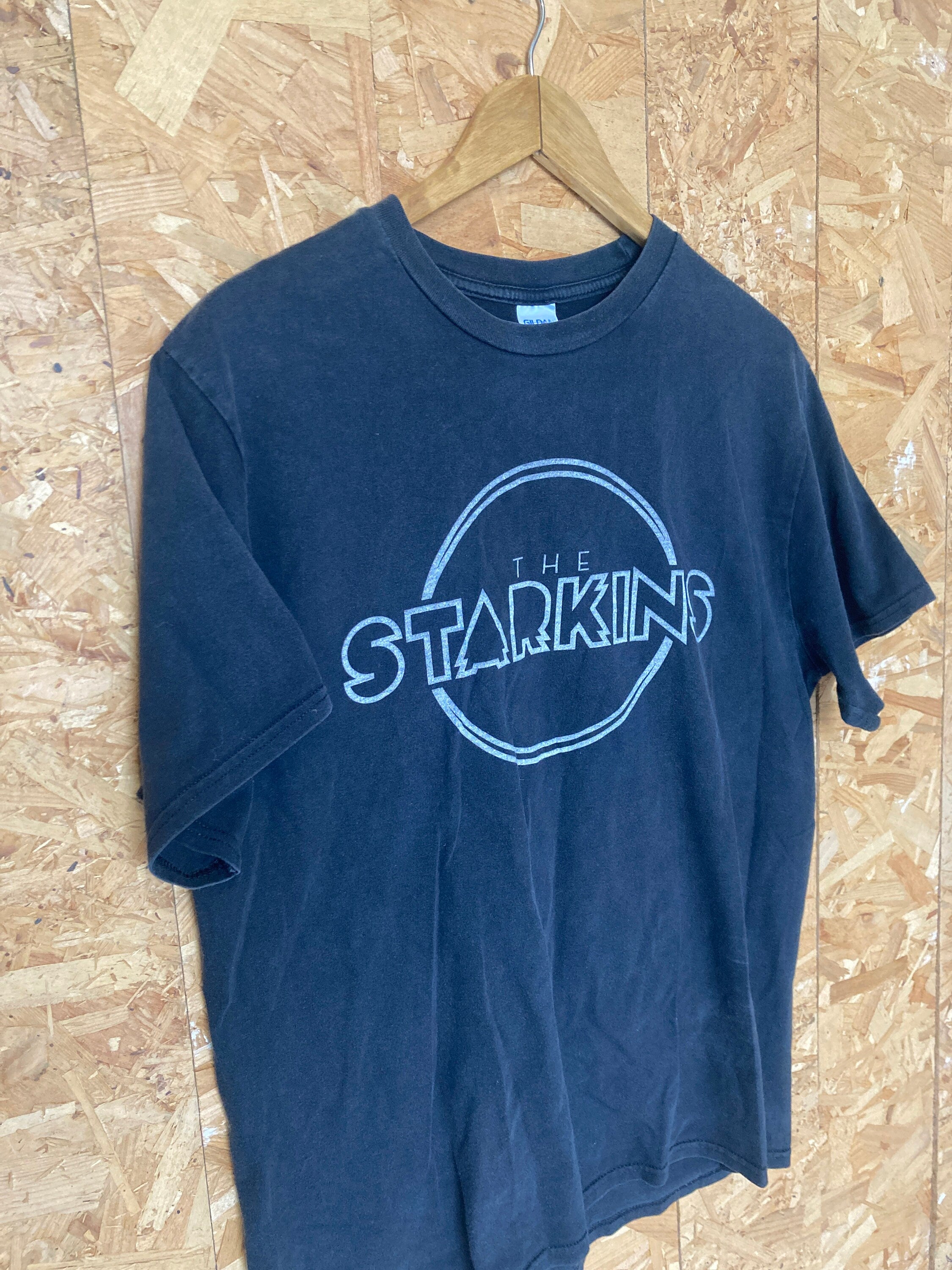 Vintage Y2K black Starkins British pop rock punk band quirky souvenir punk band t-shirt size large