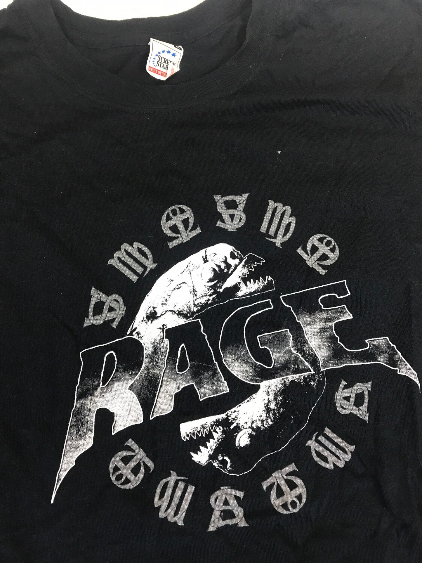 Vintage 00s RAGE carved in the road tour death metal band black t-shirt size XL