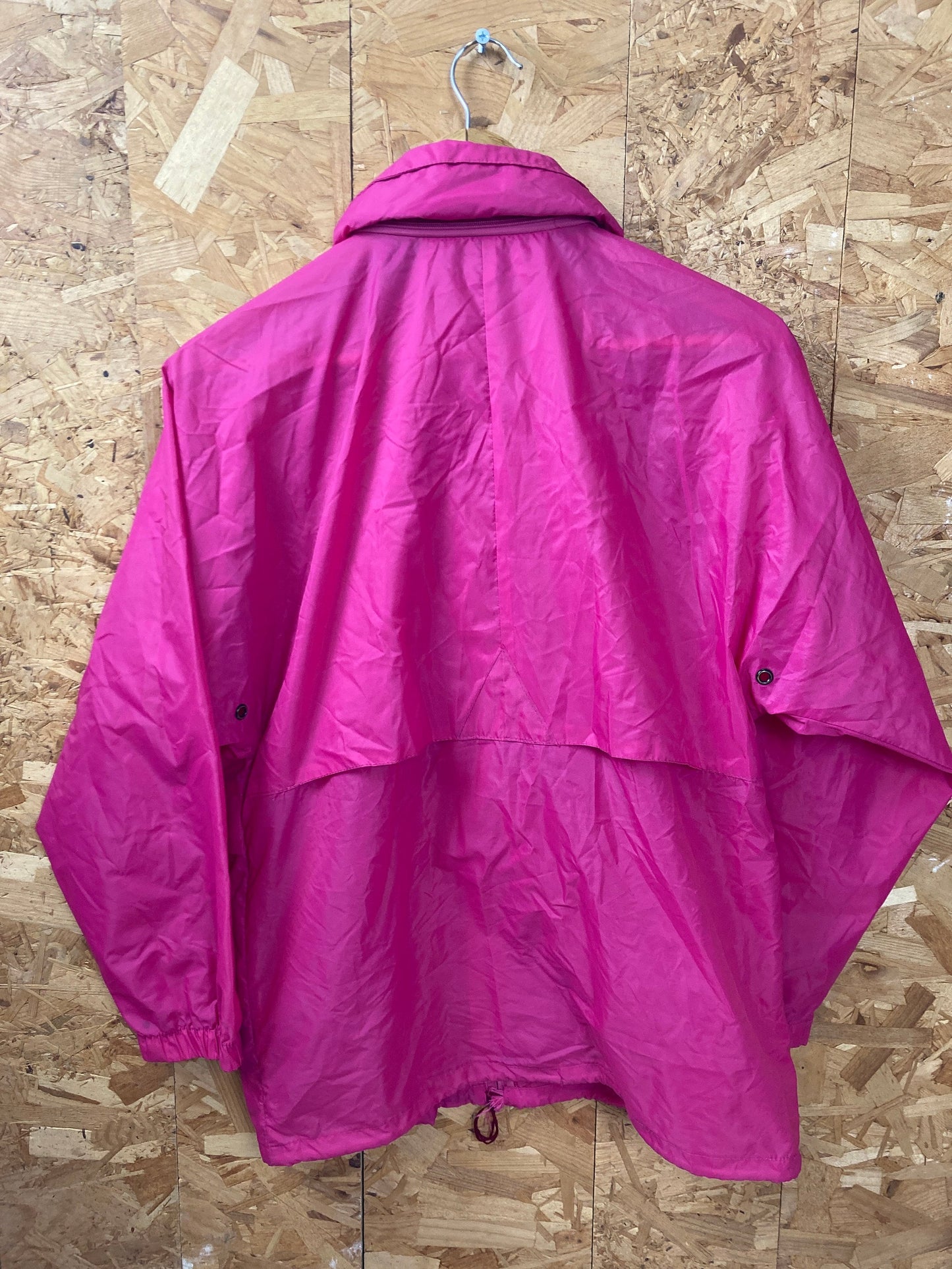 Vintage 90s K-Way cerise bright pink lightweight windbreaker waterproof rain jacket size small