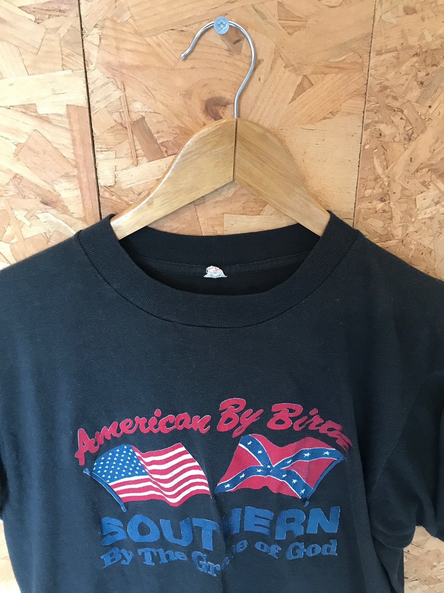 Vintage 90s American by birth, Southern by the grace of god USA black souvenir t-shirt size large