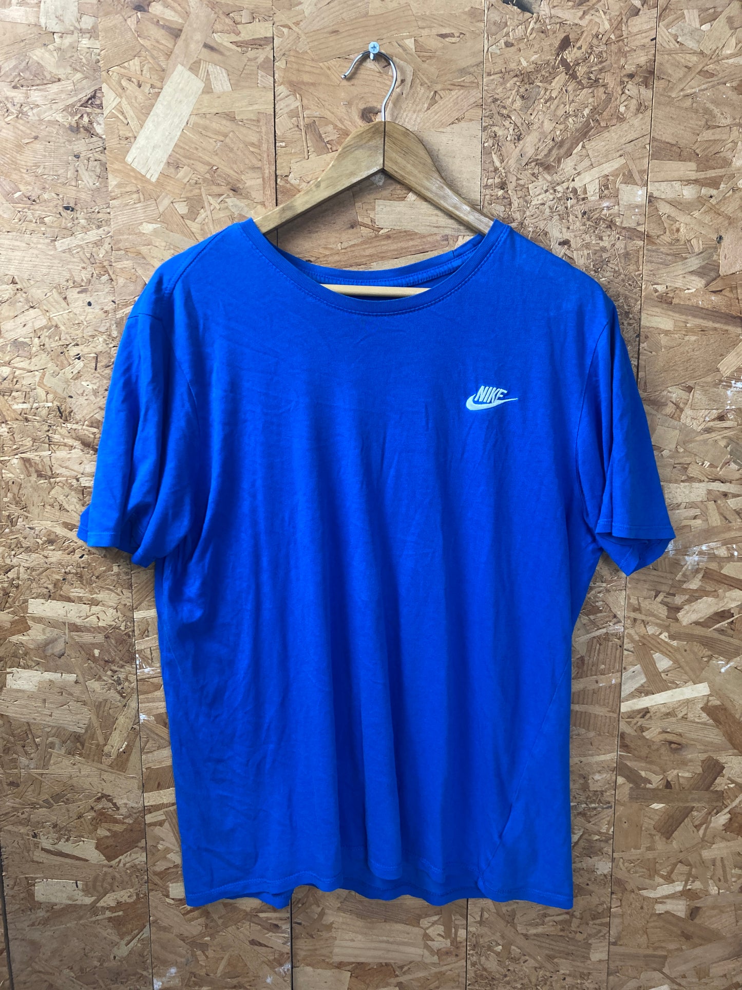 Vintage Y2K mid blue minimal nike embroidered logo t-shirt size large