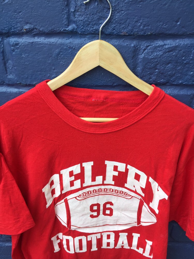 Vintage 90s Belfry Football Angry Red Enough Said 96’ University USA red t-shirt size large