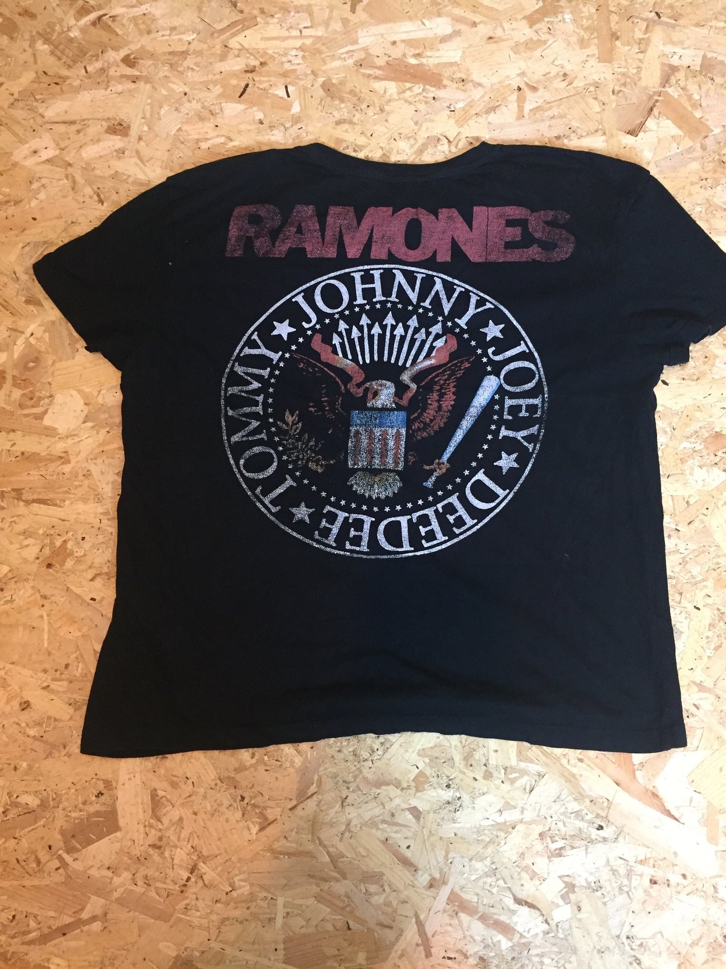 Slouchy Ramones ladies t-shirt double side print size large