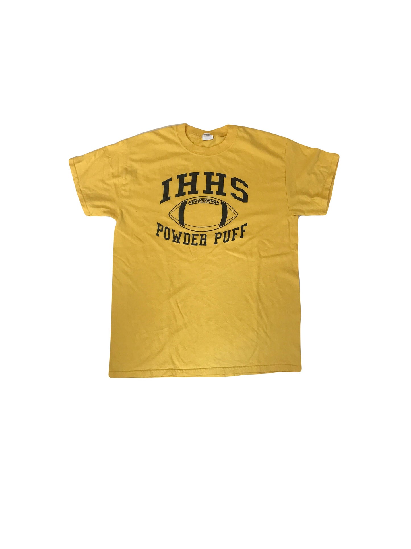 Vintage 90s IHHS Indian Hills High School football Quirky USA college team sports yellow t-shirt size medium