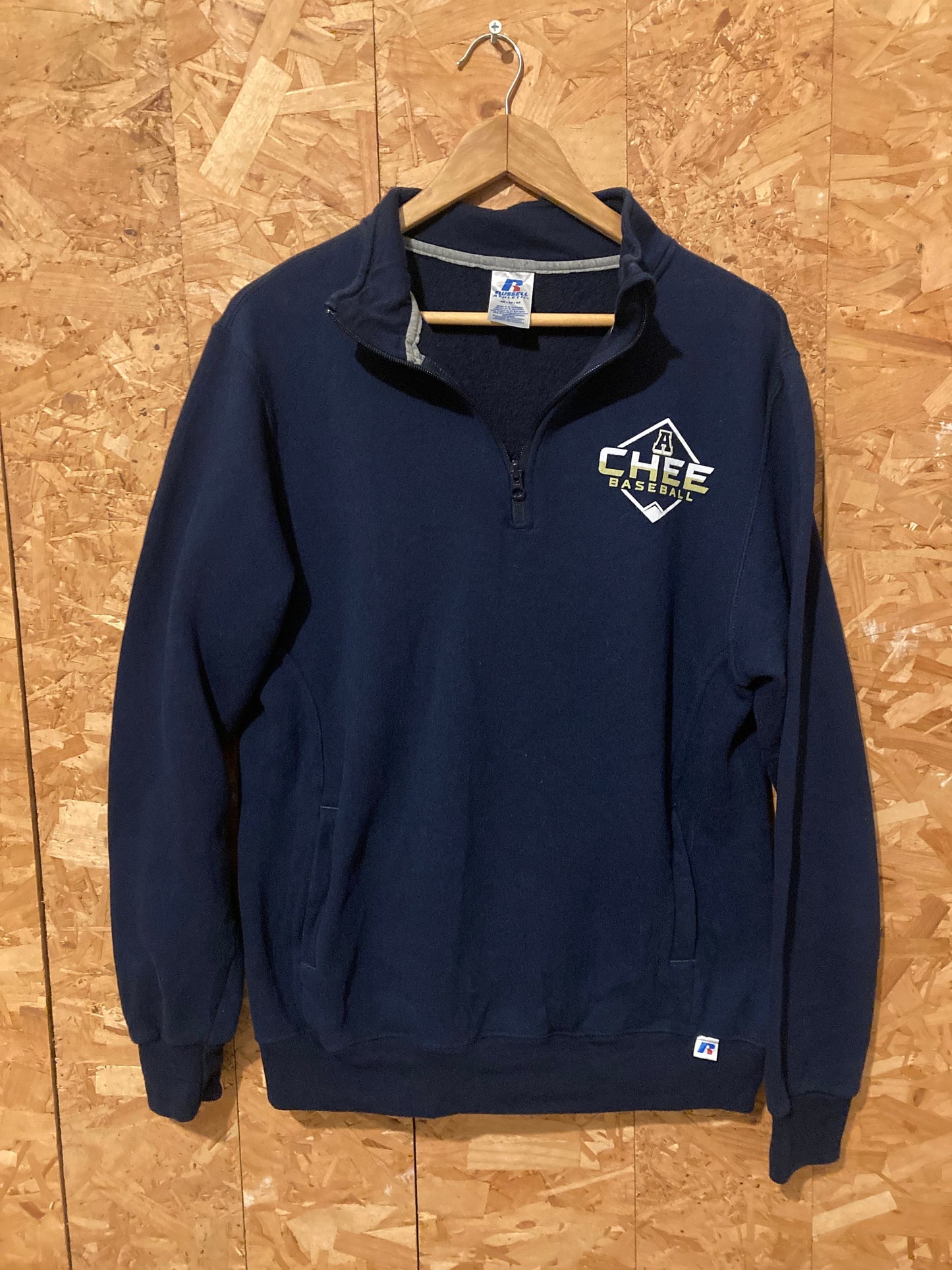 Vintage Y2K Russell athletic navy blue USA college CHEE baseball team sweatshirt size medium