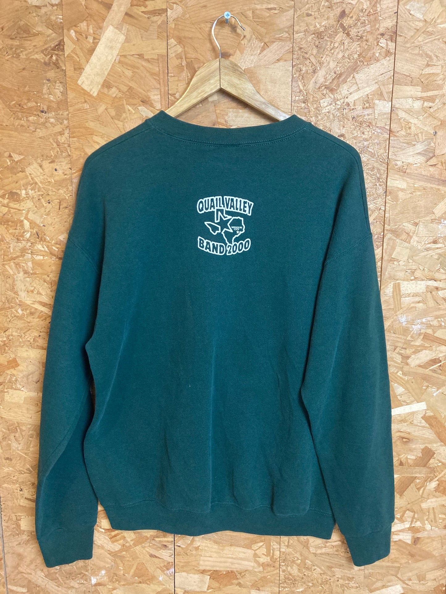 Vintage Y2K QVMS band Chicago tour USA souvenir dark green yellow crew neck sweater size large