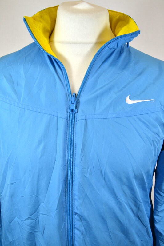 Nike Retro Blue Yellow Reversible Shell Jacket Tracksuit Top size small