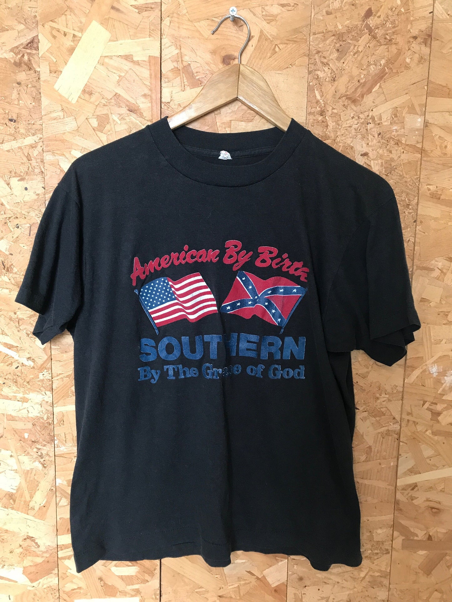 Vintage 90s American by birth, Southern by the grace of god USA black souvenir t-shirt size large