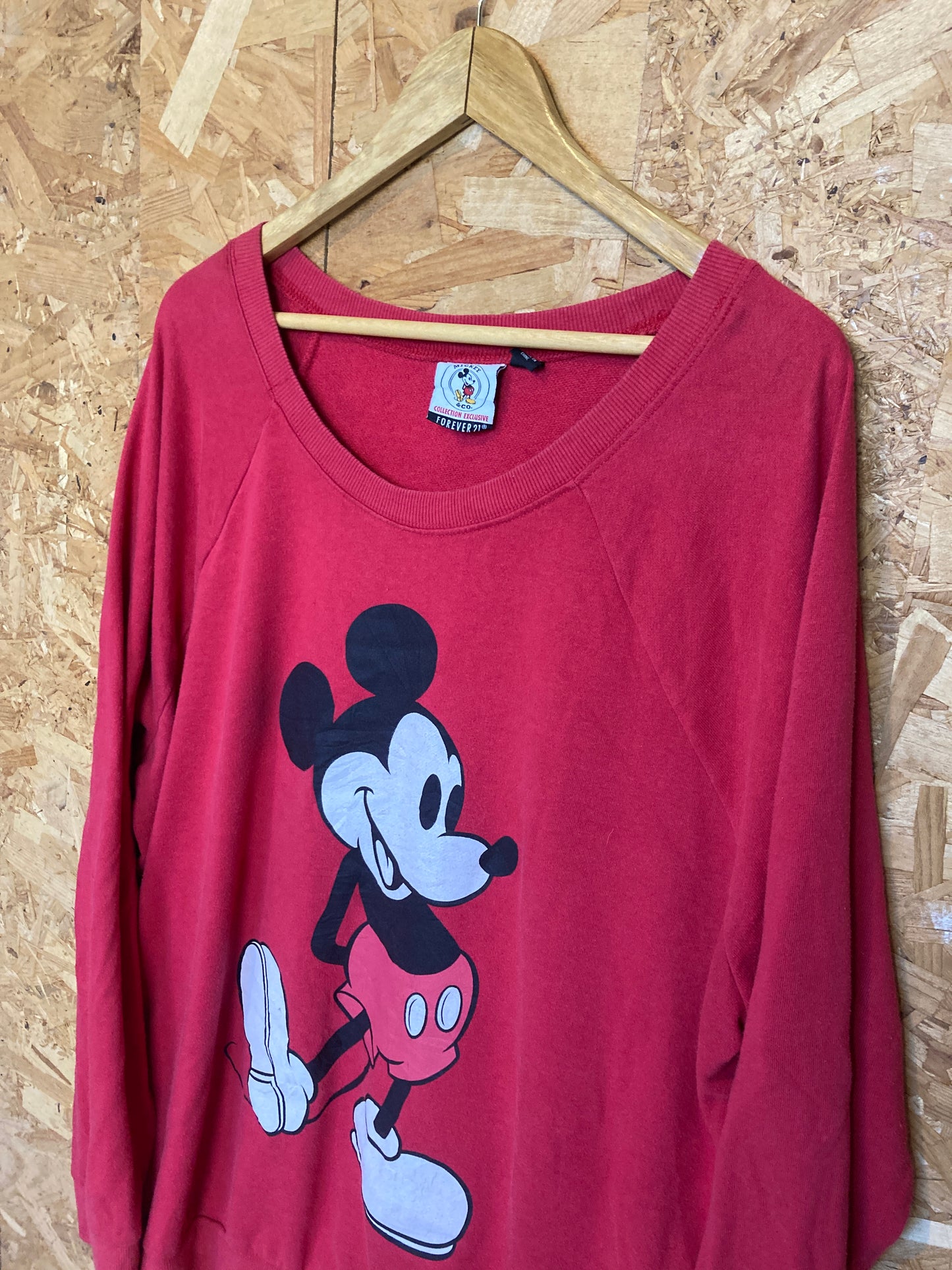 Vintage Y2K red black Mickey Disney slouchy sweater size XXL oversized fit