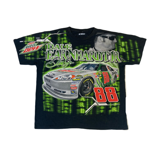 Vintage 90 NASCAR Dale Earnhardt Jr souvenir all over print t-shirt size XL