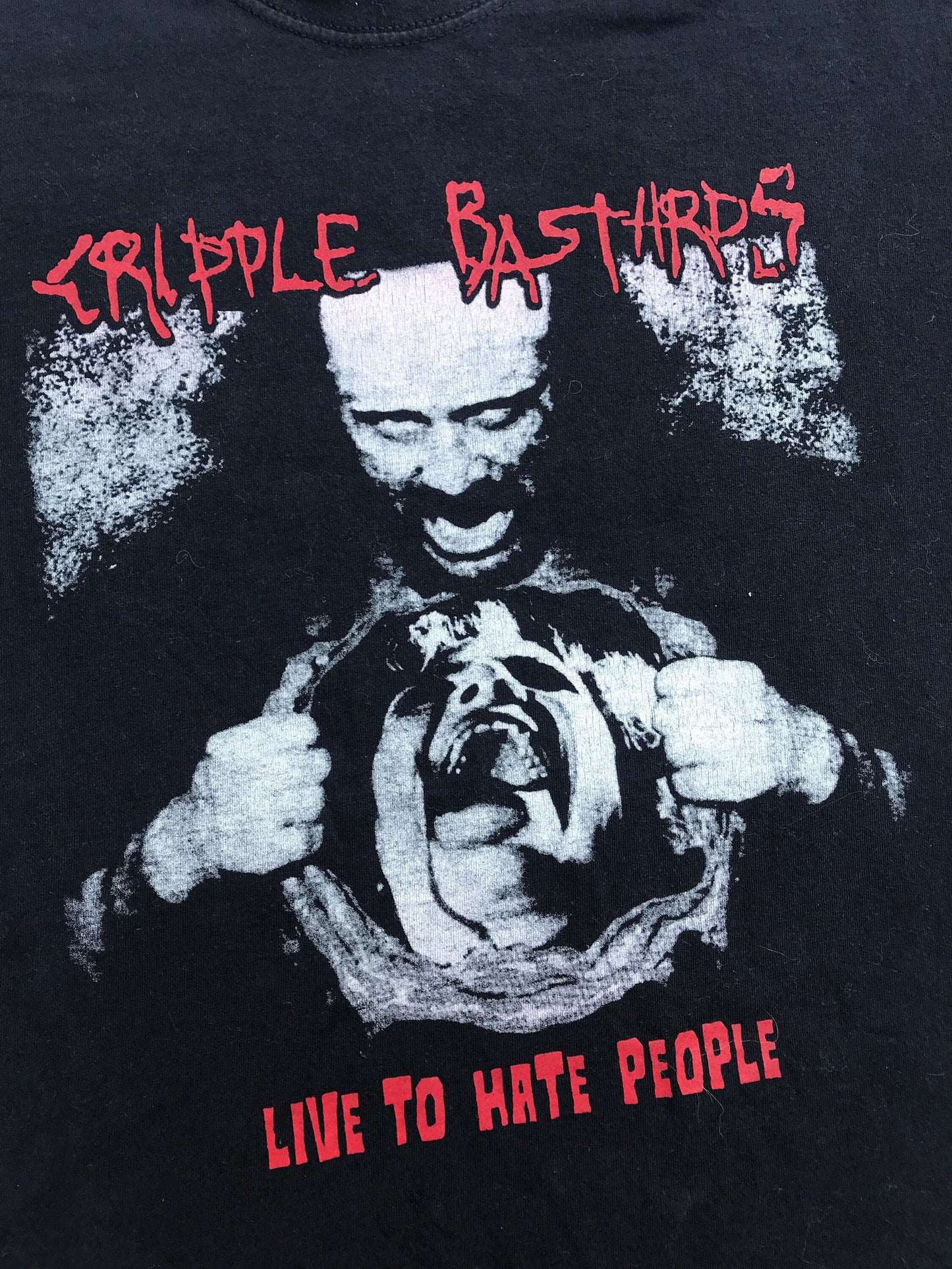 Vintage 1999 Cripple Bastards Live To Hate People music merch t-shirt size small