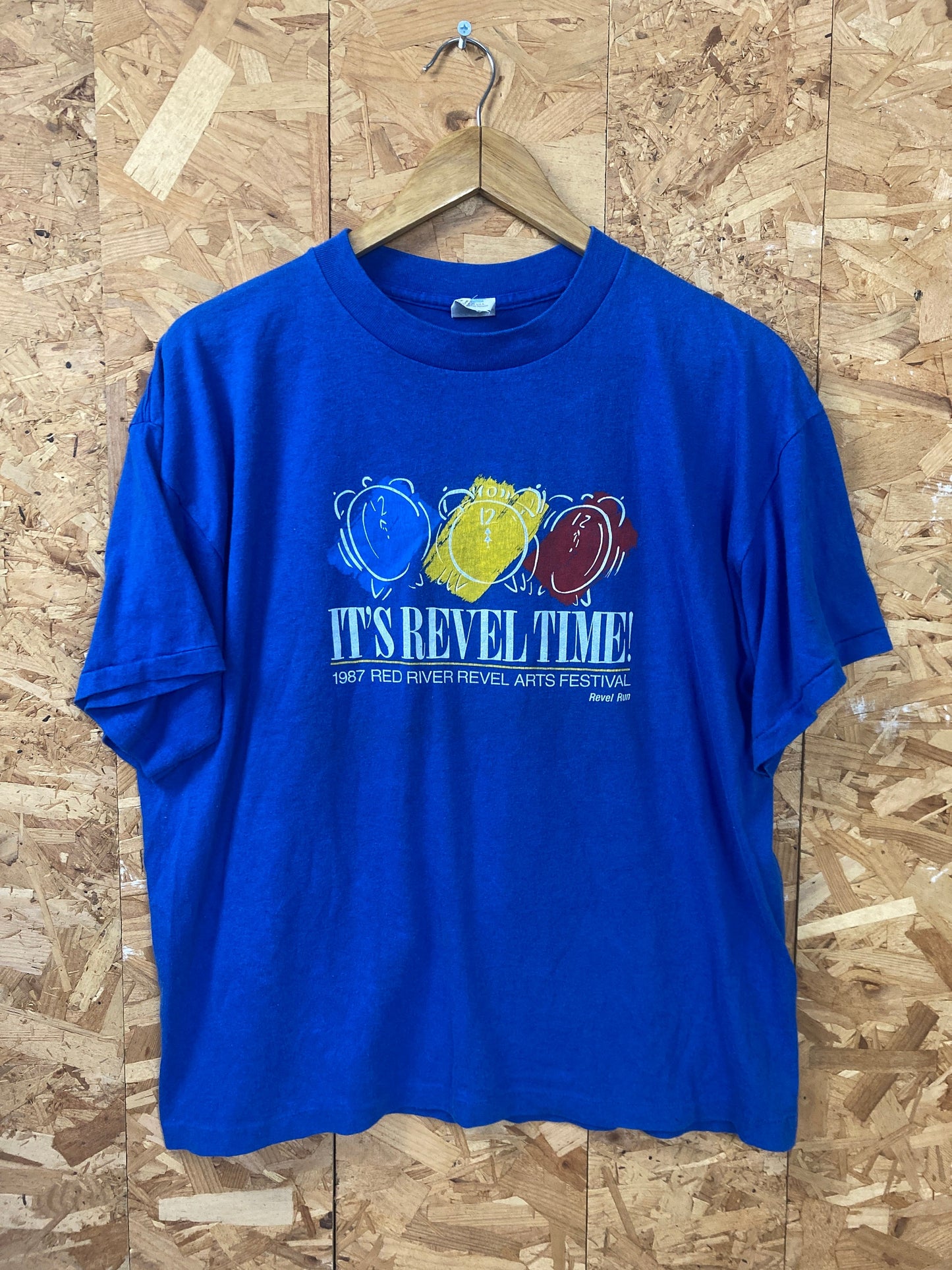 Vintage 80s Red River Revel Arts Festival 87’ blue t-shirt size XL