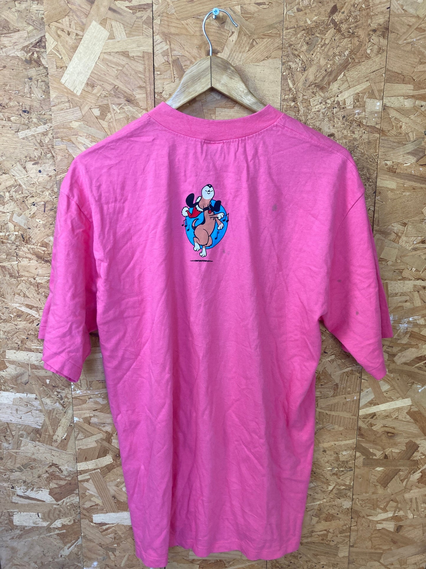 Vintage 90s USA Honolulu Jingle Bell Fun Run souvenir pink t-shirt size large