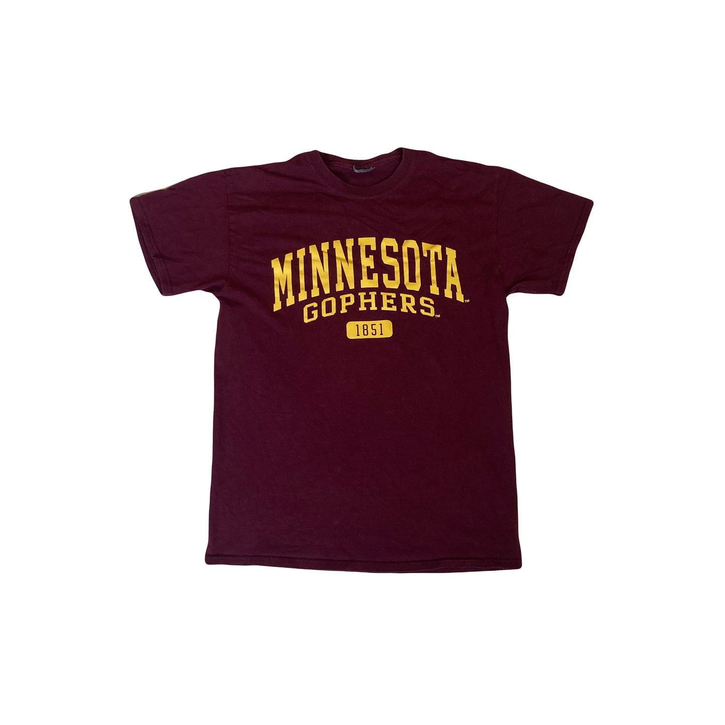 Vintage 90s Minnesota Gophers souvenir quirky college team yellow burgundy red USA t-shirt size smal