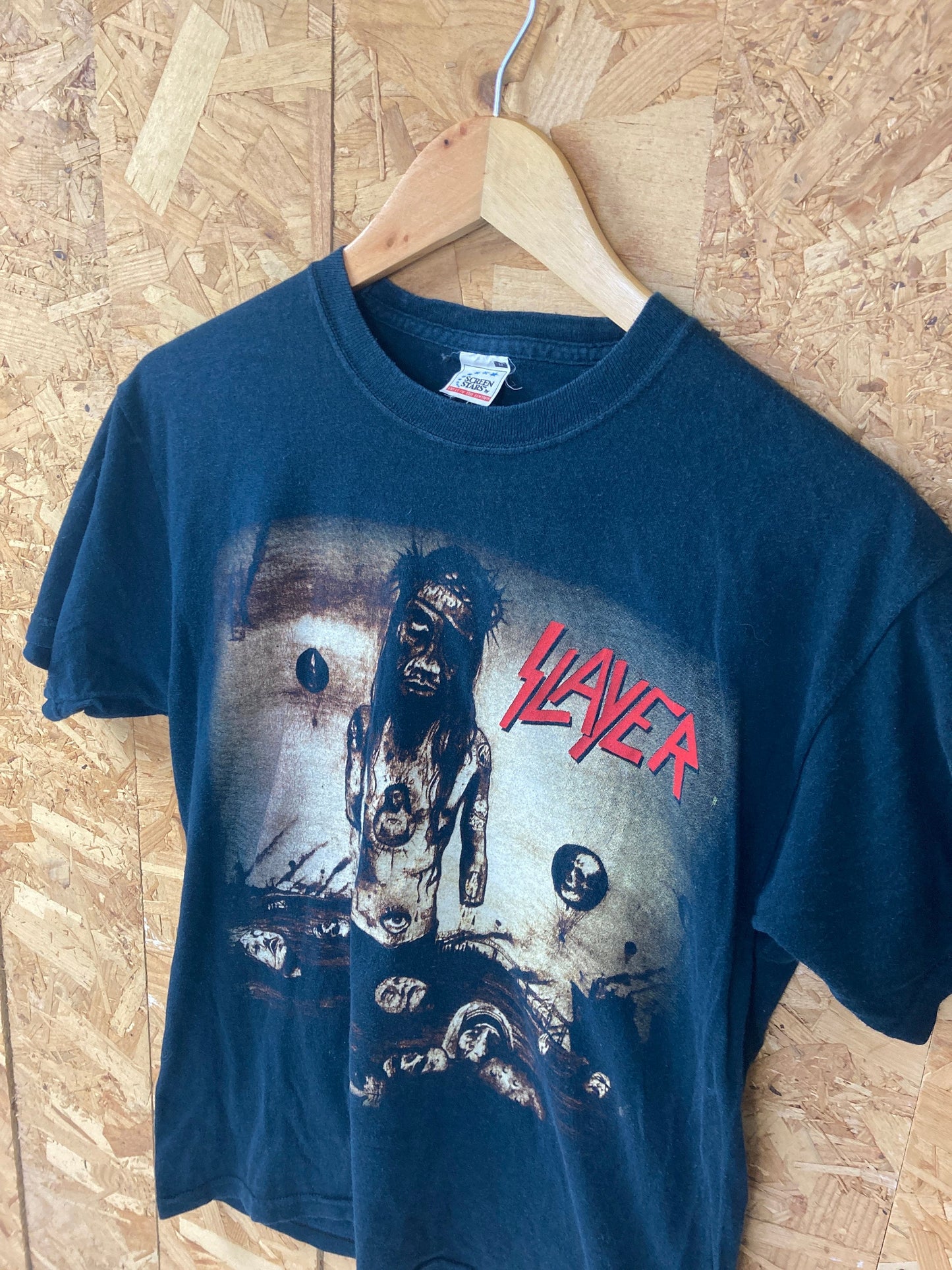 Vintage Slayer heavy metal rock band double sided print t shirt size medium