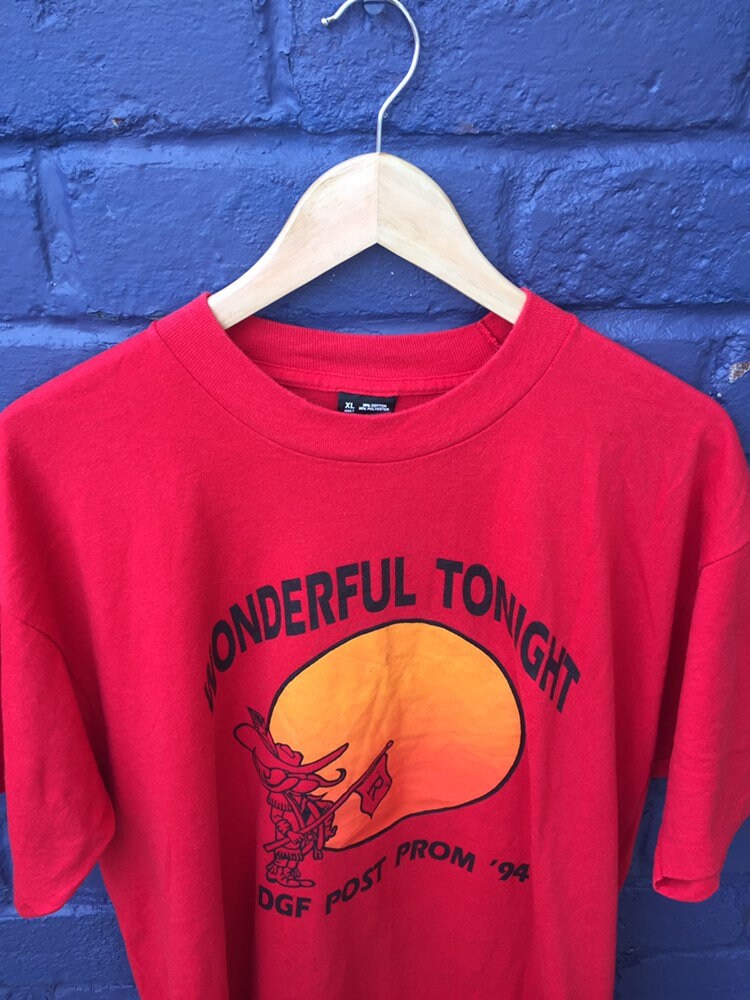 Vintage 94 Wonderful Tonight post Prom USA red t shirt size XL