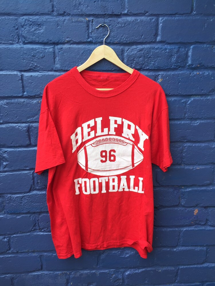 Vintage 90s Belfry Football Angry Red Enough Said 96’ University USA red t-shirt size large