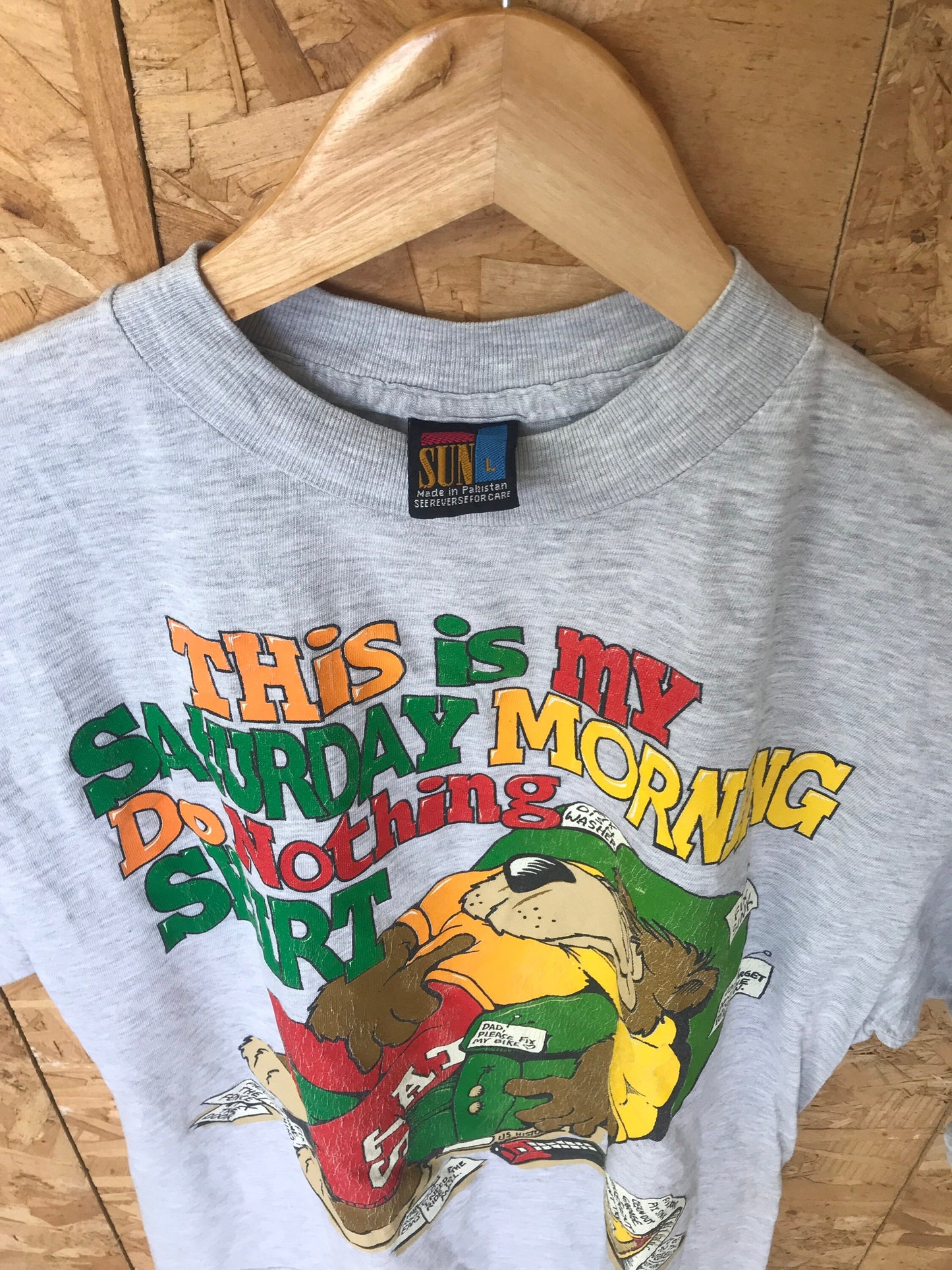 Vintage 90s this is my Saturday t shirt funny USA quirky souvenir grey t shirt size large