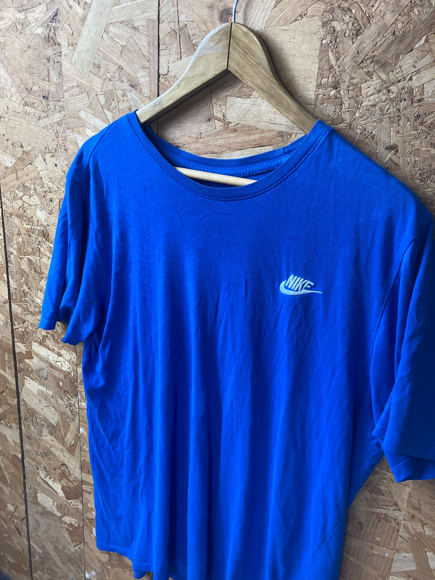 Vintage Y2K mid blue minimal nike embroidered logo t-shirt size large