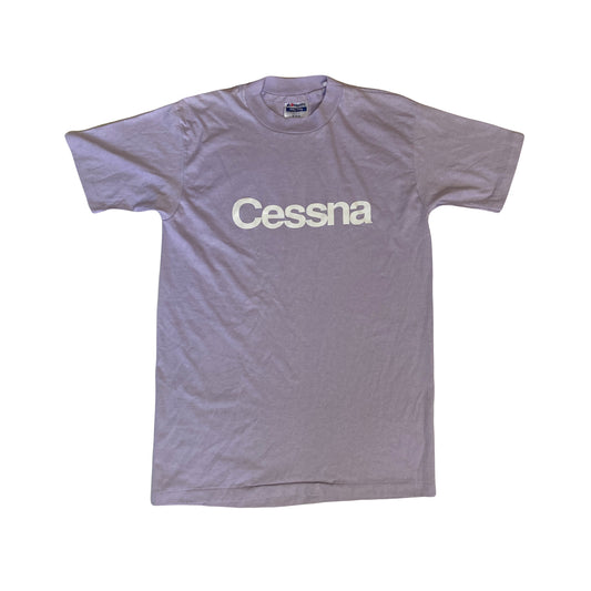 Vintage 90s Cessna promo souvenir pink lilac t-shirt size medium by Hanes